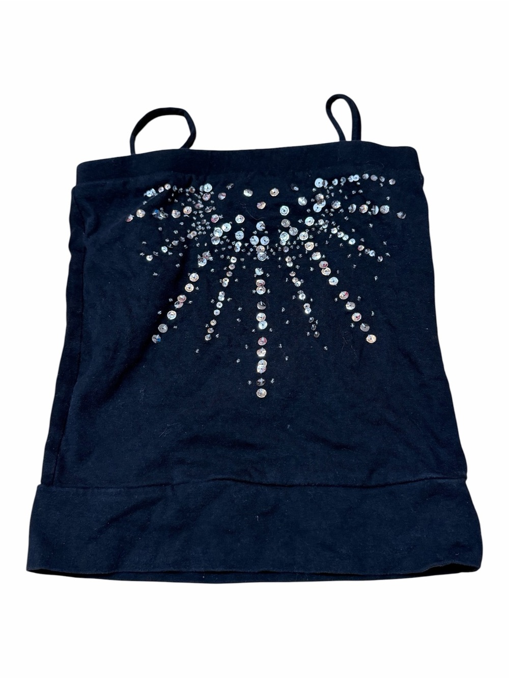 Limited Too Girls Size 6/7 Black Rhinestone Convertible Cami Tank Top